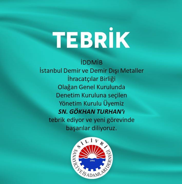 İDDMİB Olağan Genel Kurulunda Denetim Kuruluna seçilen Yönetim Kurulu Üyemiz Sn. Gökhan Turhan’ı tebrik ediyoruz